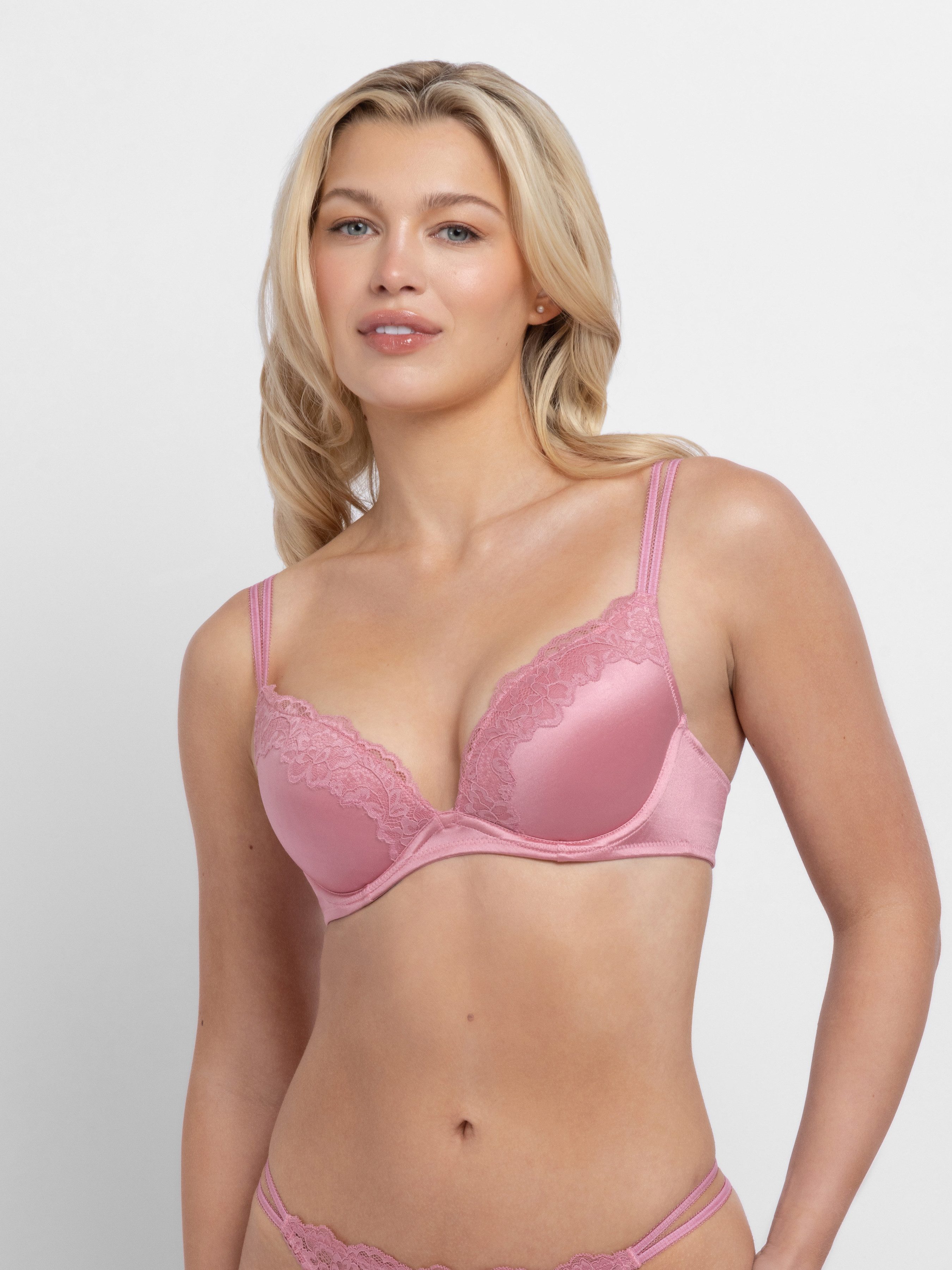 Dorina Push-up-BH Origins Shiny Micro (2er Pack) vorgeformte Cups, Spitzendetails, Doppelträger vorn – Bild 4 von 5