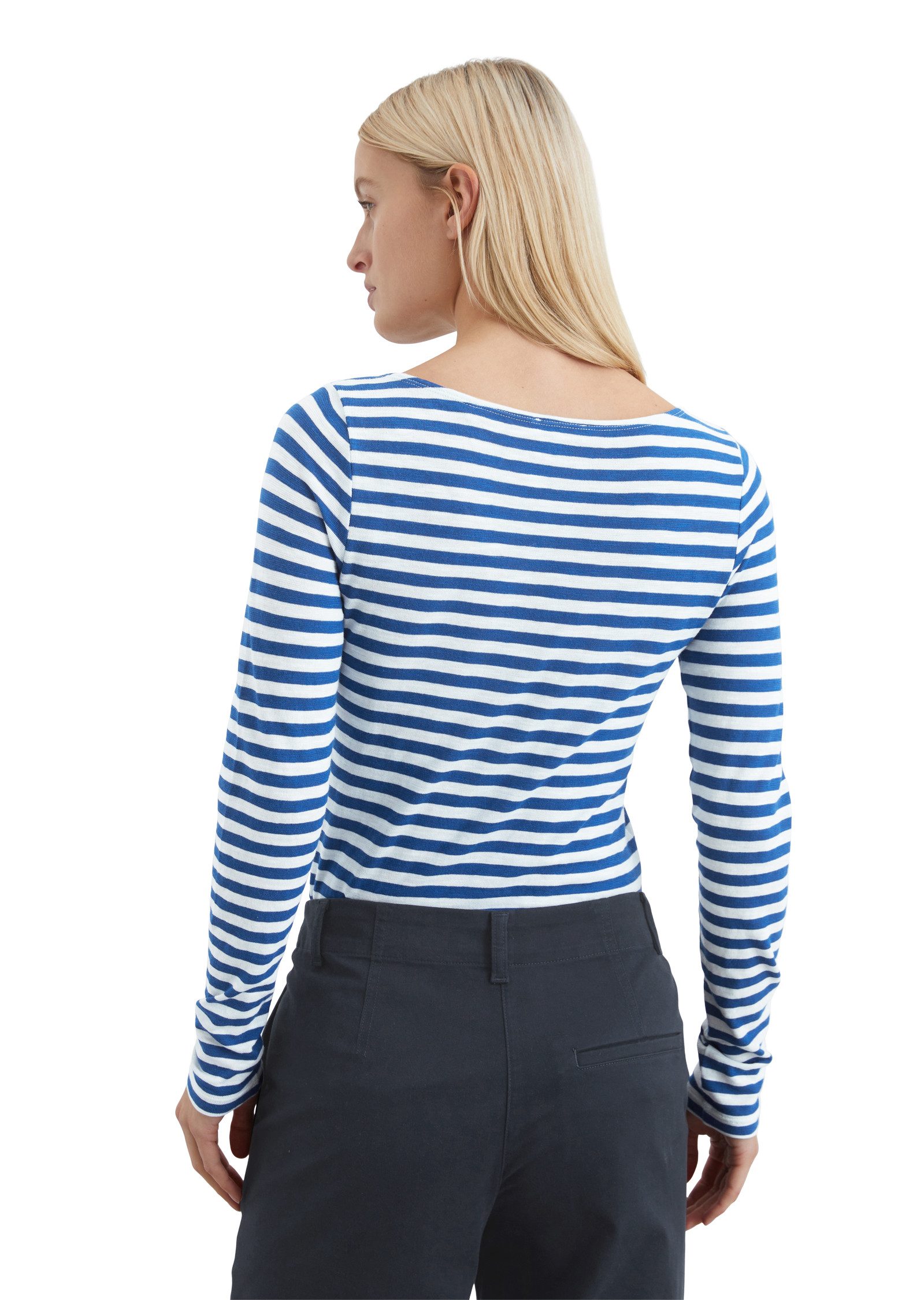 Marc O'Polo Langarmshirt mit kontrastfarbenem Logo-Print günstig online kaufen