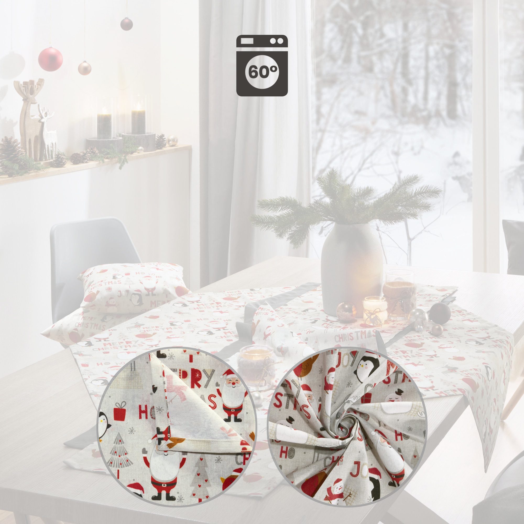 Erwin Müller Mitteldecke Mitteldecke "Merry Christmas", Motiv