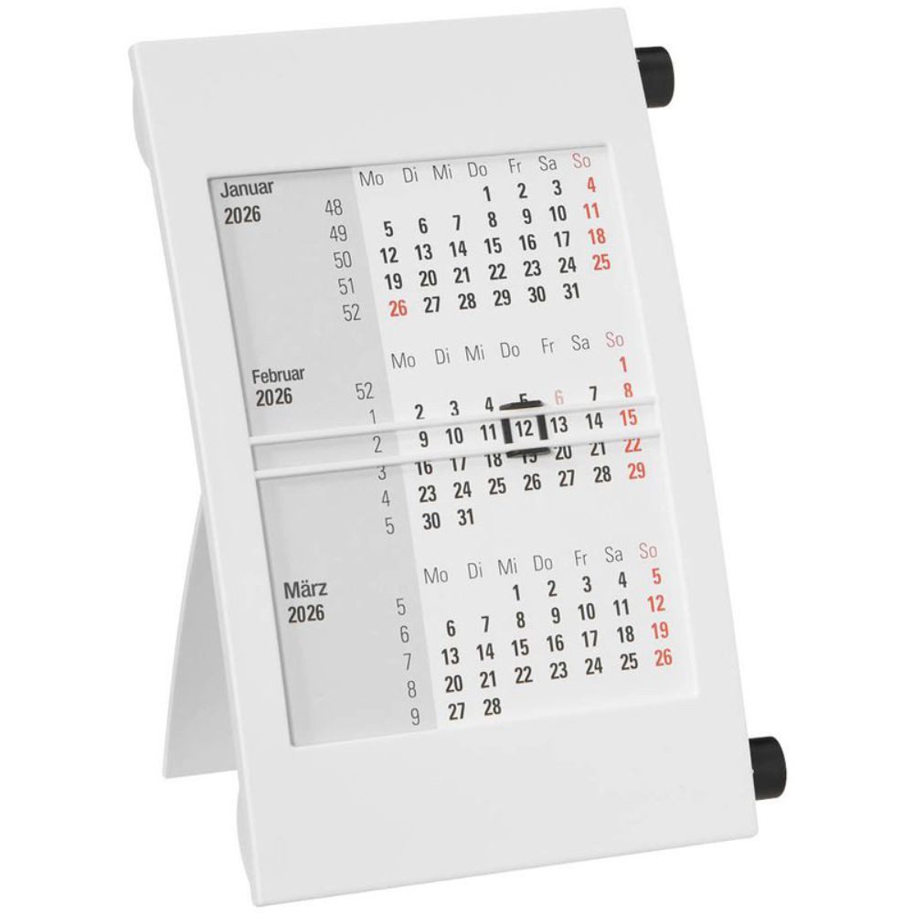 Saphir-Tec Tischkalender Tischkalender / Drehkalender 2026/2027 weiß/schwarz