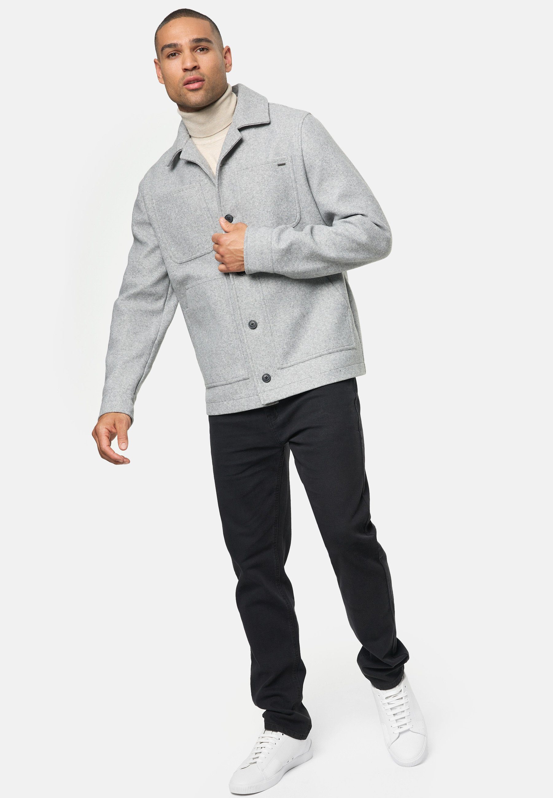 Indicode Sommerjacke Herren INMacking Übergangsjacke Herrenjacke Overshirt-Jacke mit Hemdkragen