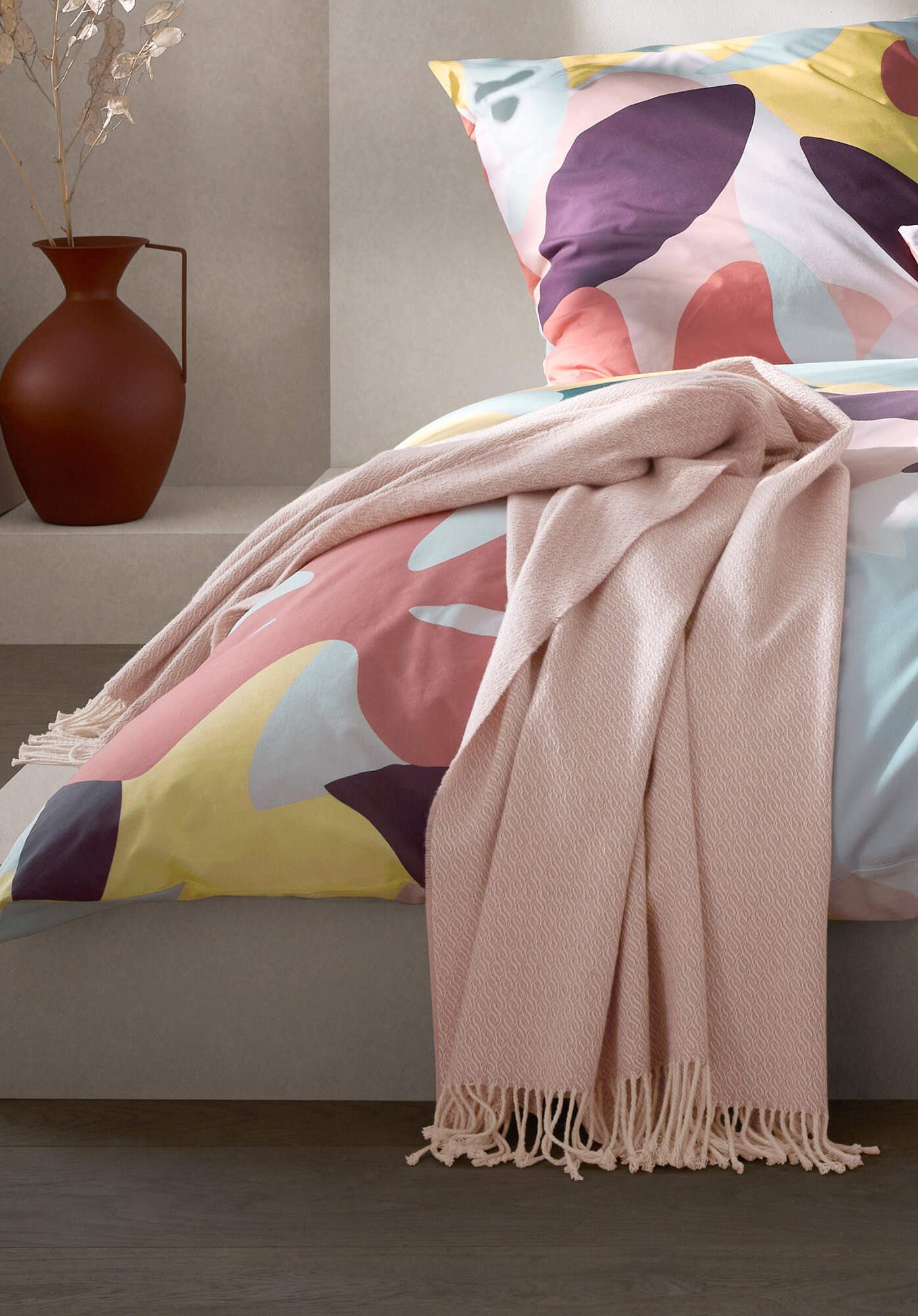 Plaid LIA aus Bio-Baumwolle mit Bio-Lambswool, Hessnatur