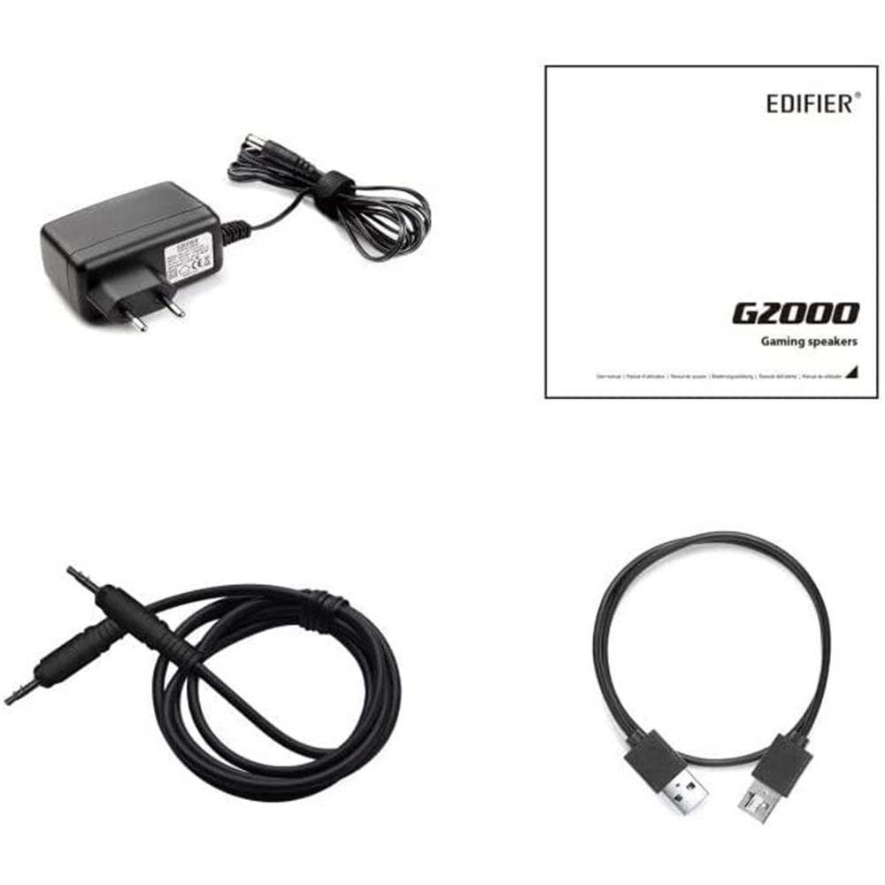 Edifier® G2000 2.0 Gaming-Lautsprecher W, 32 (Bluetooth, Weiß RGB-Beleuchtung)