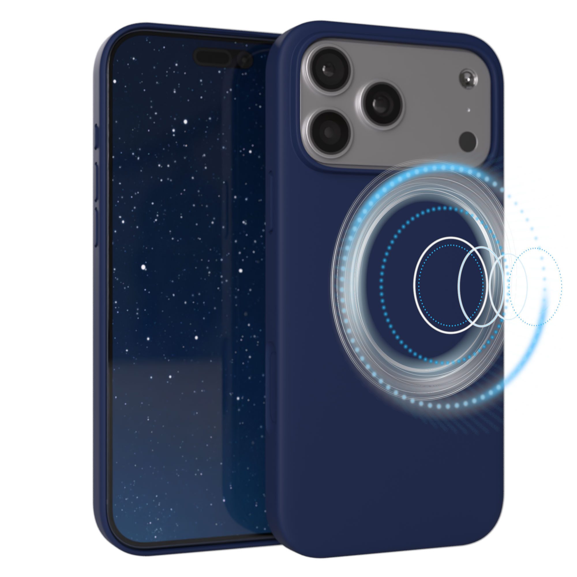 EAZY CASE Handyhülle für Apple iPhone 17 Pro Max Hülle Silikon 6,9 Zoll, Bumper Case MagSafe Matt Slimcover Silikonschutzhülle elastisch Blau