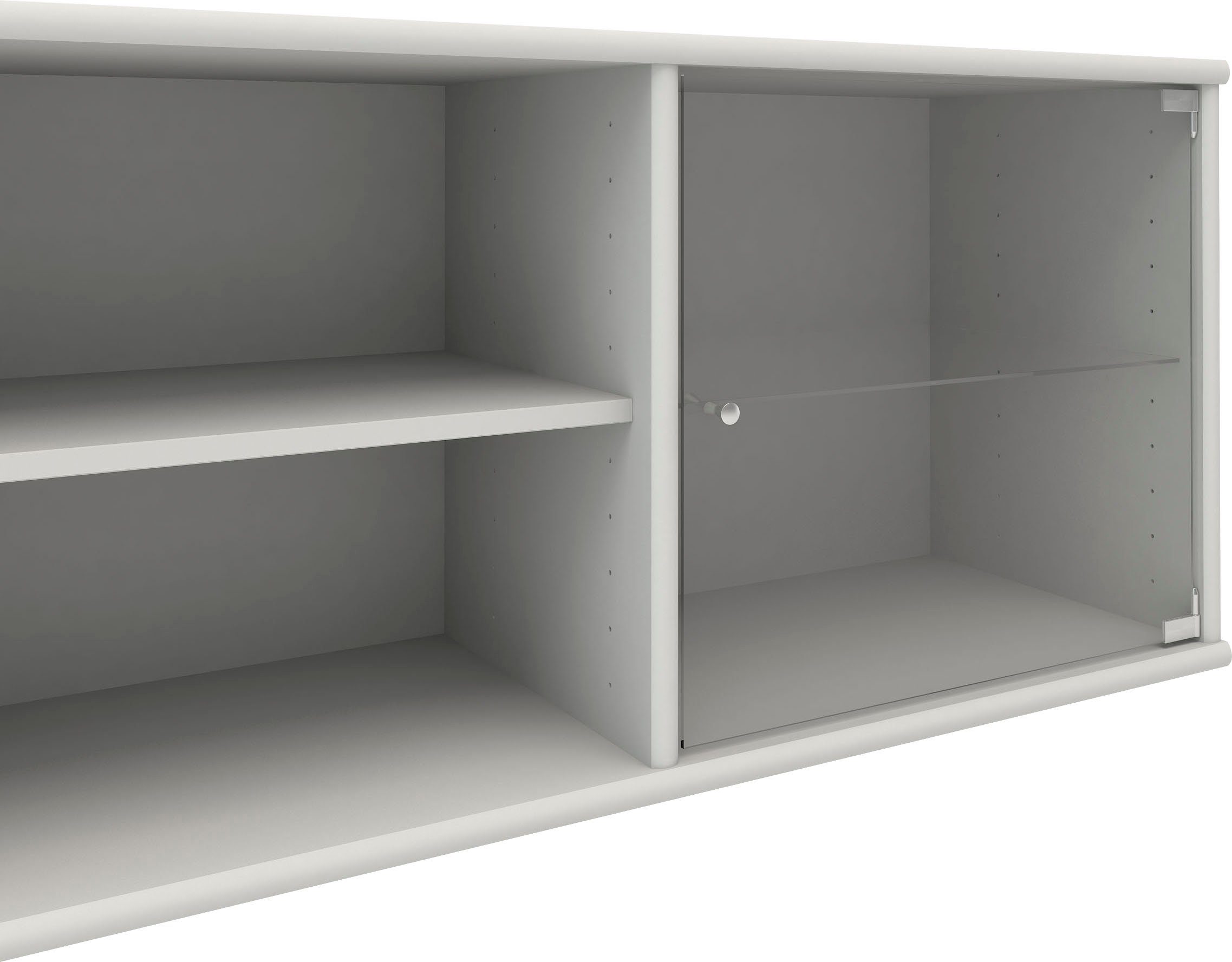 Hammel Furniture Regal Designmöbel Hochwertig cm, mit Mistral, Lowboard, lowboard, hängend/stehend montierbar, zwei anpassungsbar 177 B: Glastüren, weiß