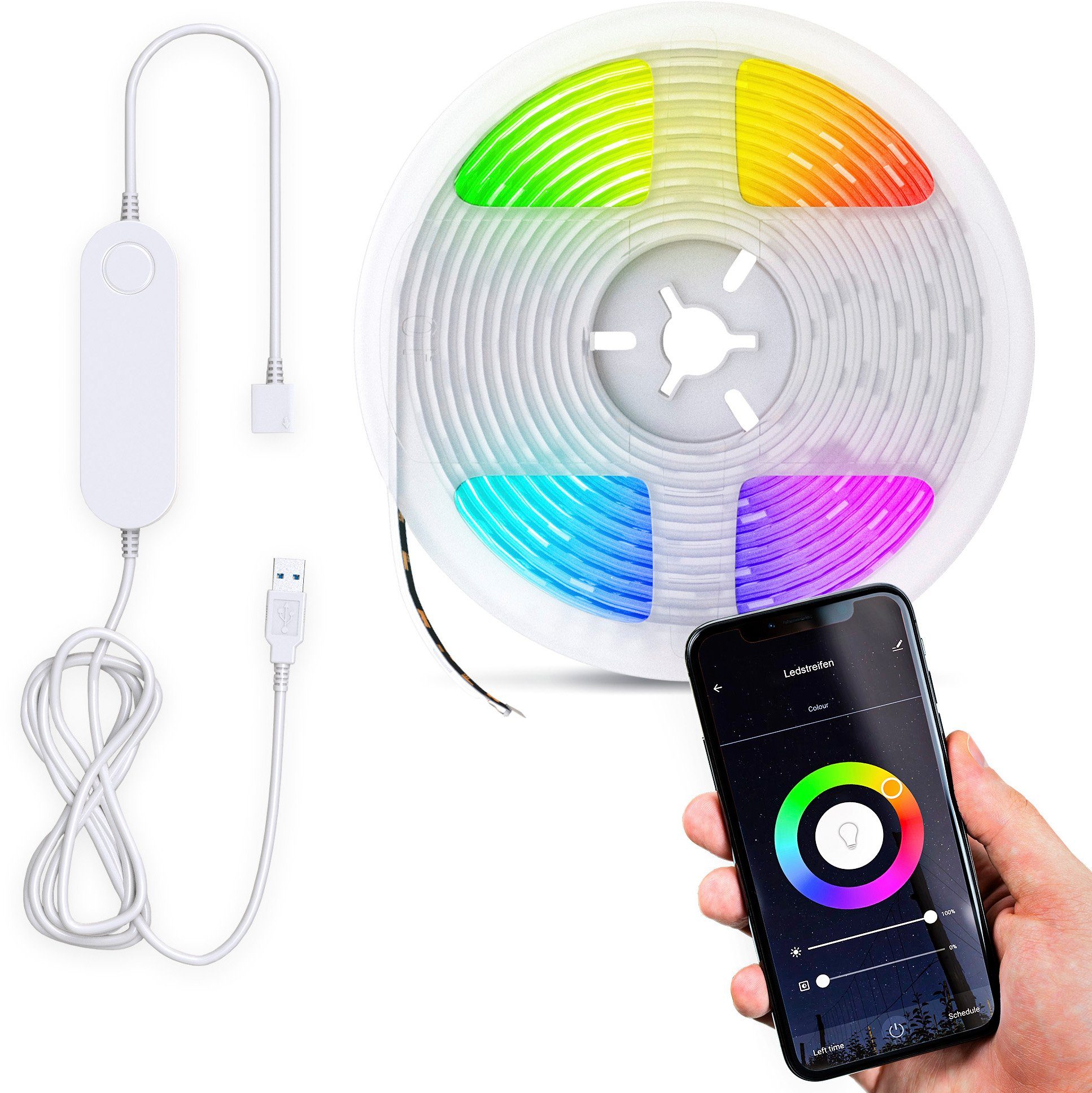 Govee LED Strip Smart RGB WiFi LED Streifen, Lichterkette Band App  Steuerung WLAN mit Alexa und Google Assistant, Musik Sync Farbwechsel DIY  Deko für Schlafzimmer Küche Wohnzimmer 10m : : Beleuchtung