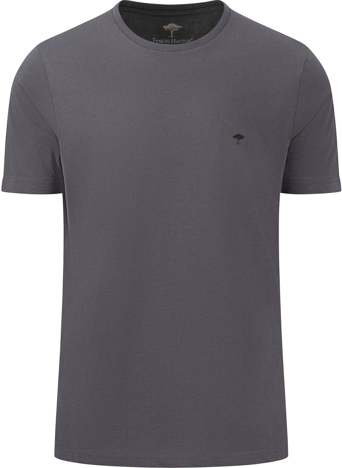 T-Shirt FYNCH-HATTON dunkelgrau FYNCH-HATTON Basic T-Shirt unifarben (1-tlg)