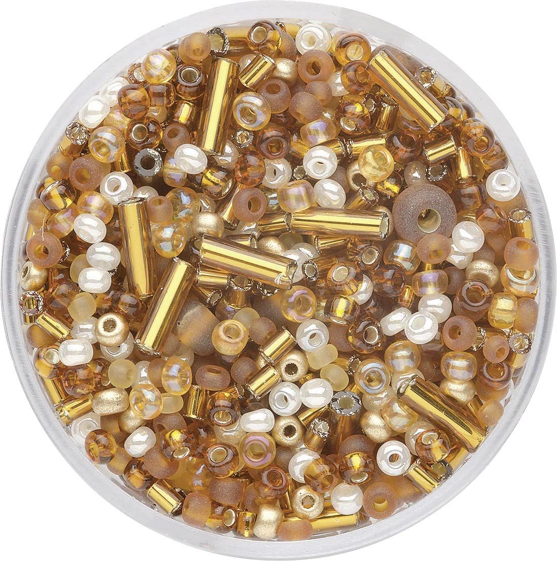 Glorex Bastelperlen Glorex Rocailles Perlen Mix 17 g hellbraun