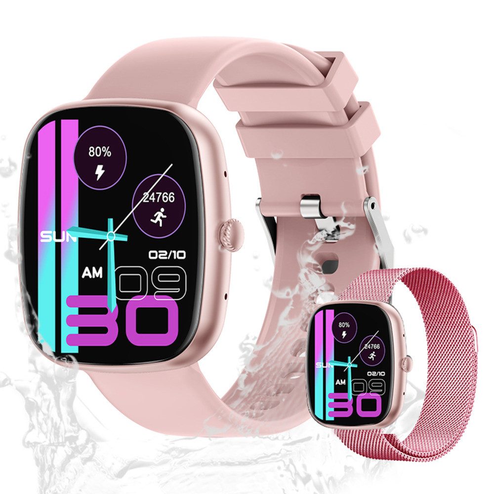 Damen's IP67 wasserdicht Telefonfunktion Fitness-Tracker premium Smartwatch