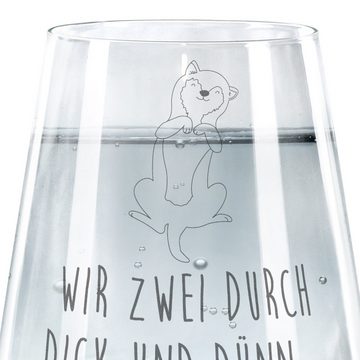Mr. & Mrs. Panda Glas Hund Streicheln - Transparent - Geschenk, Kraulen, Wasserglas, Trinkg, Premium Glas, Elegantes Design