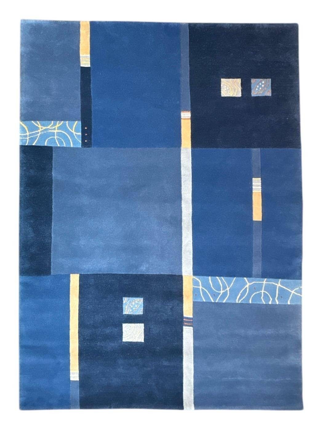 Rug Studios Teppich VENUS NEPAL - HANDGEKNÜPFT MODERN, Rechteckig, Höhe: 20 mm, Handgeknüpft, 170 x 240 cm, Blau