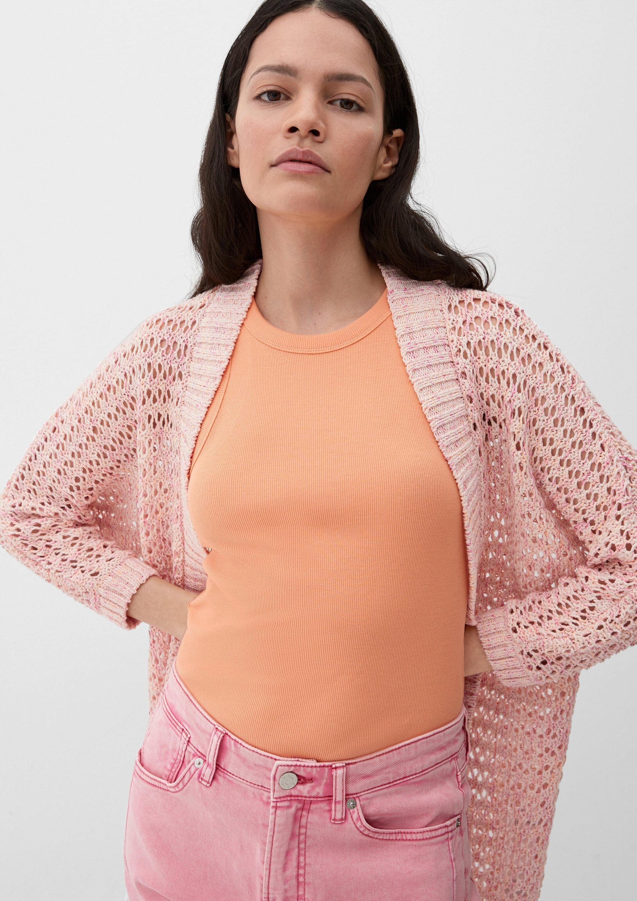 s.Oliver Cardigan Strickjacke Strickjacke mit Ajourmuster