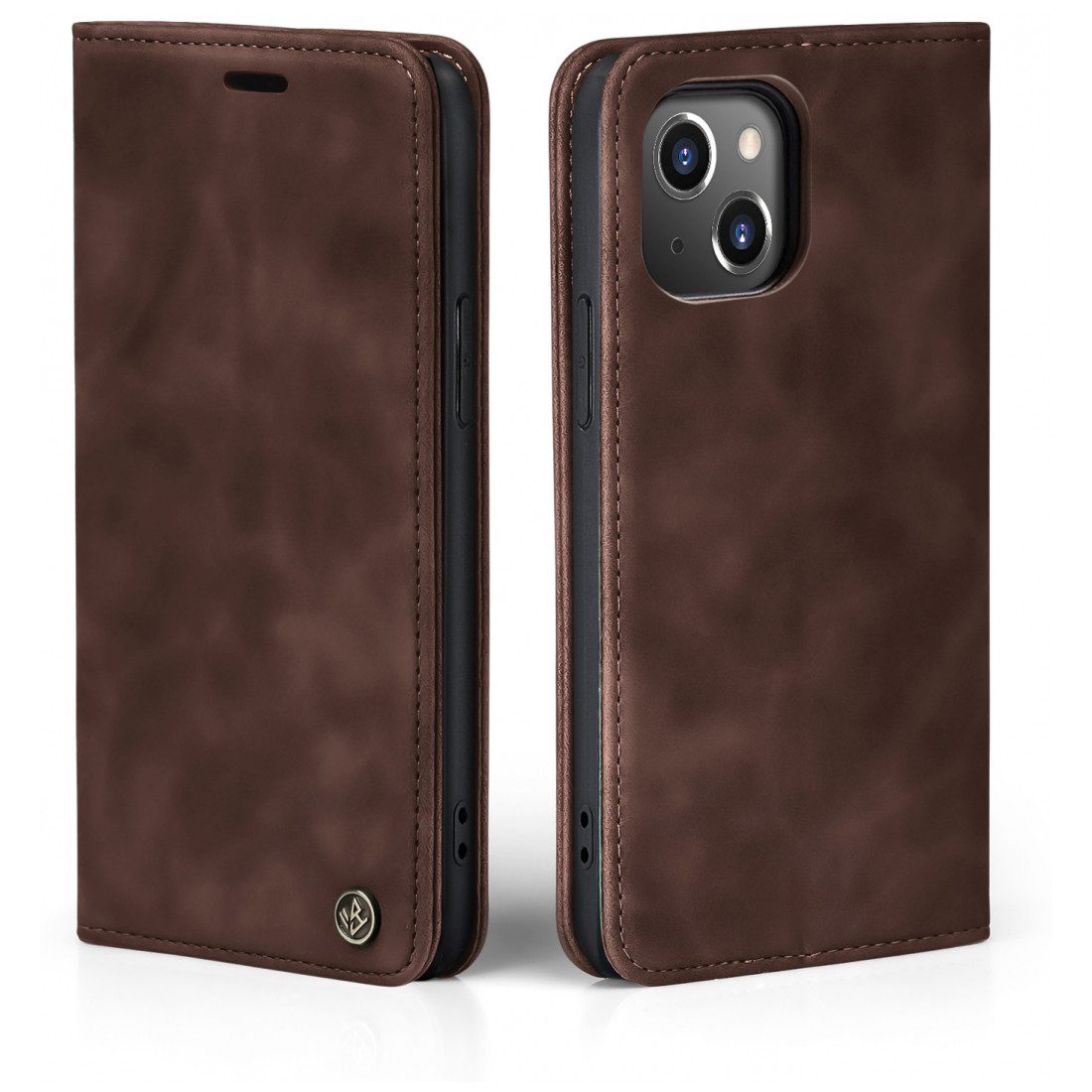 Tec-Expert Handyhülle Tasche Hülle für Apple iPhone 13 Mini 5.4 Zoll, 5.4, Cover Klapphülle Case mit Kartenfach Fliphülle aufstellbar