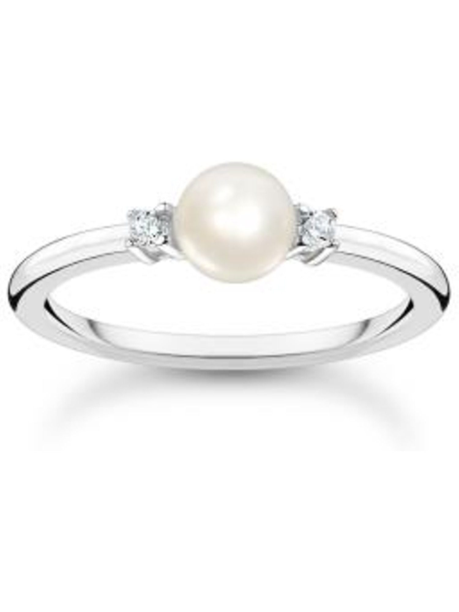 THOMAS SABO Fingerring Thomas Sabo Damen-Damenring 925er Silber Perle, Zirkonia