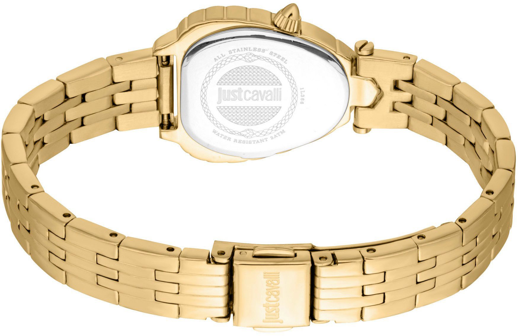 Just Cavalli Time Quarzuhr Perla JC1L366M0065, Armbanduhr, Damenuhr, Edelstahlarmband, analog, Kristallsteine