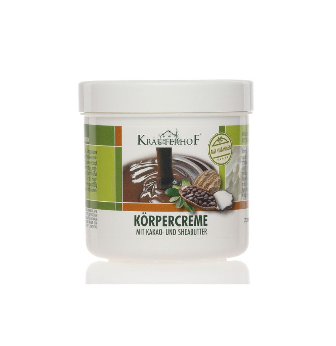Kräuterhof Körpercreme KräuterhoF mit Kakao- und Sheabutter 250 ml Reichhaltige Pflege gegen Trockenheit, 1-tlg., Unterstützt die Regeneration, Zieht schnell ein