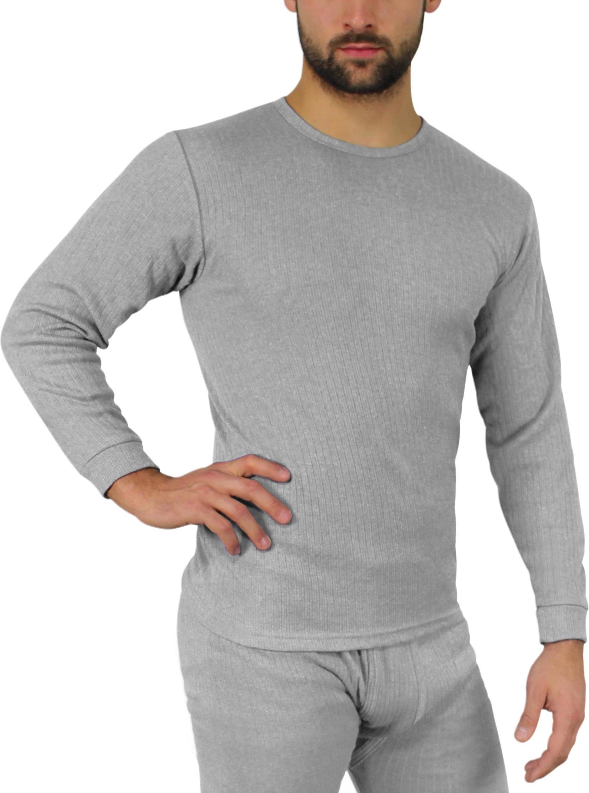 Herren Thermounterwäsche Oberteil Skipullover Grau Funktionsunterwäsche Thermounterhemd Unterziehhemd Thermohemd Thermo-Unterhemd normani