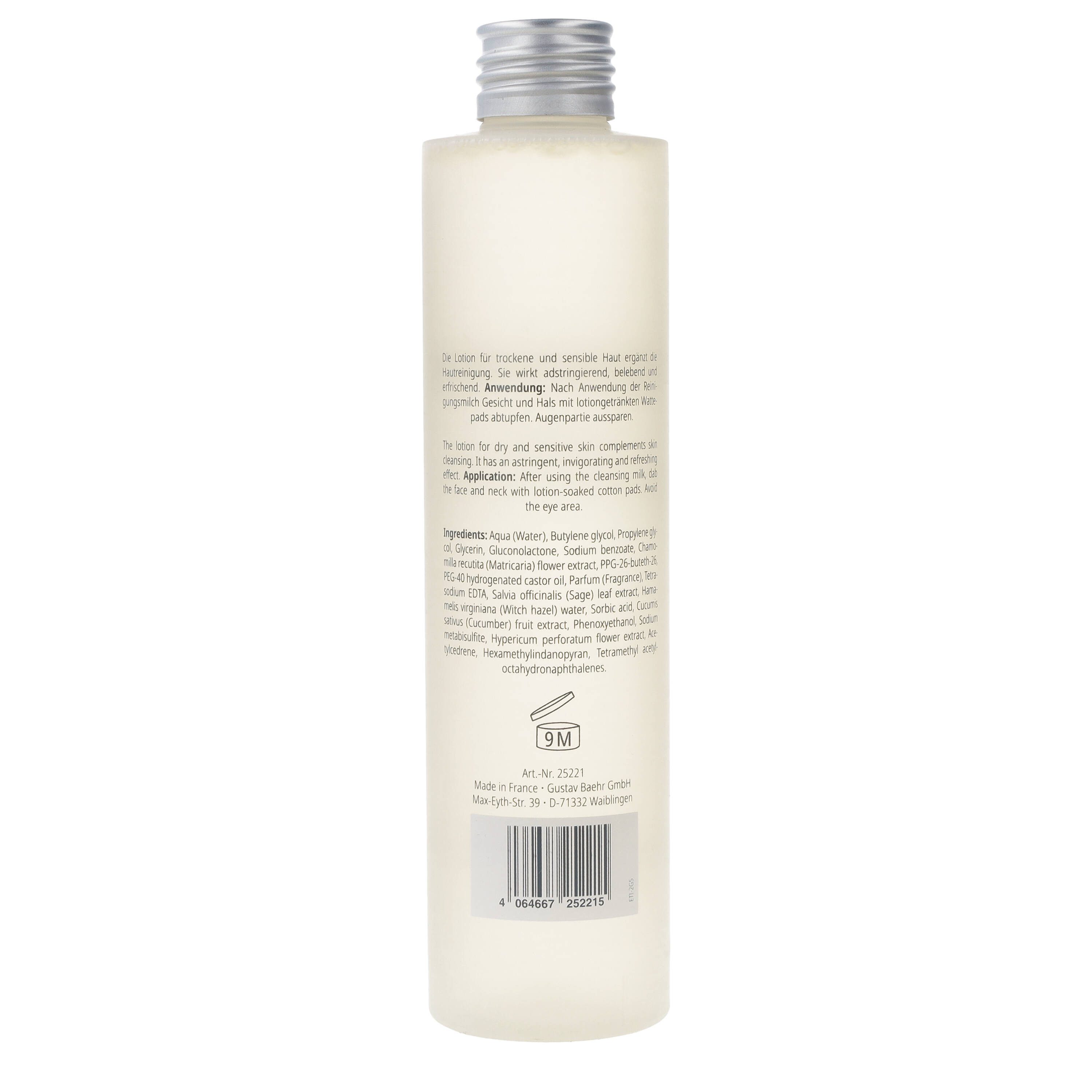 BAEHR BEAUTY CONCEPT Gesichtsfluid Baehr Beauty Concept Lotion Trockene und Sensible Haut 200ml ohne Alkohol, 1-tlg., tonisiert & adstringiert mit Extrakten aus Kamille & Hamamelis