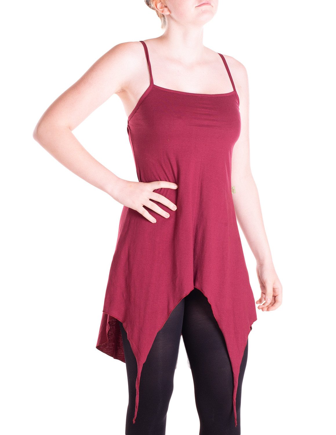 Zipfelkleid Zipfeltunika Damen Träger Verstellbar Asymmetrisch Jersey