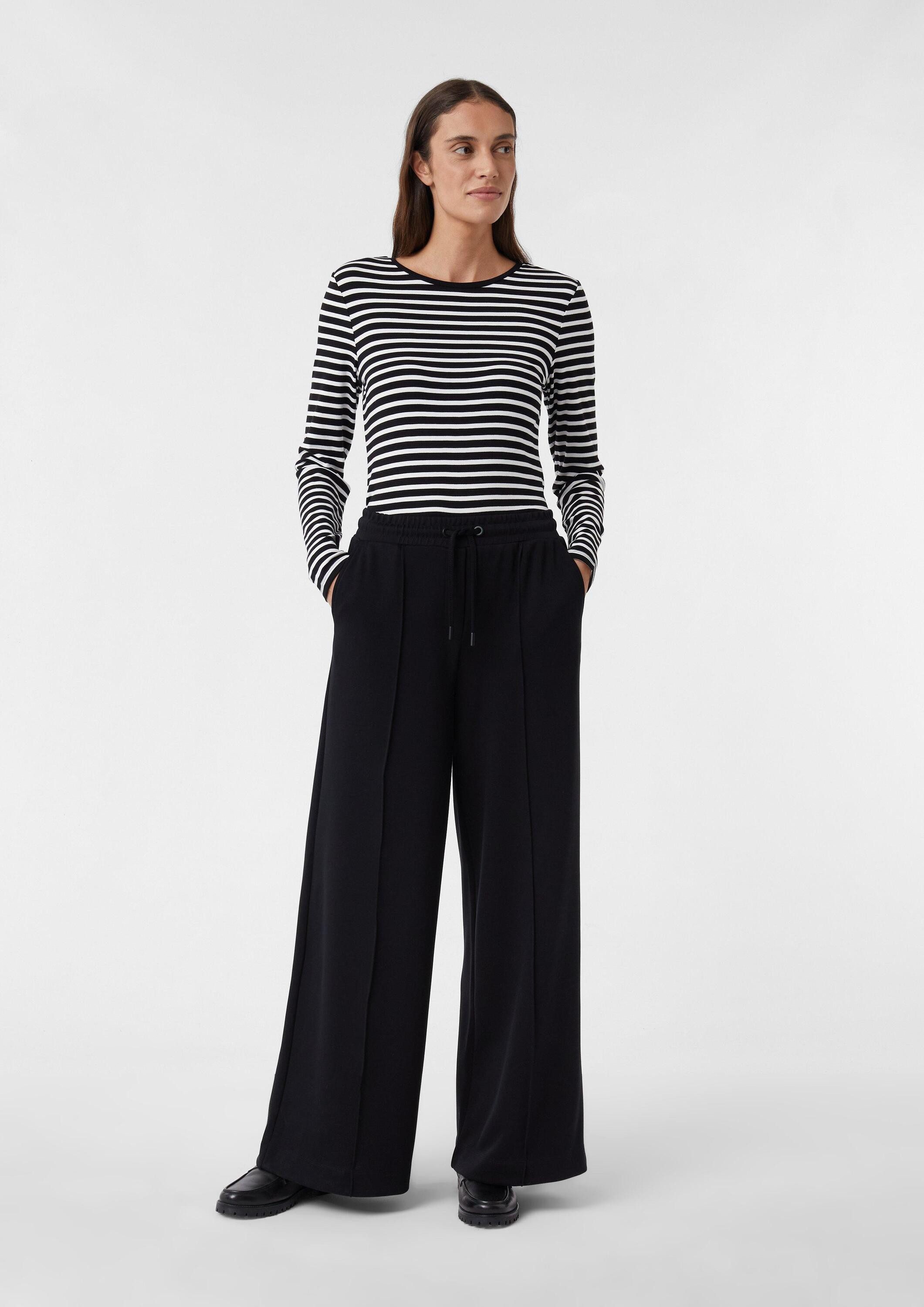 comma Chinos Hose Jogpants mit Wide Leg und Elastikbund günstig online kaufen