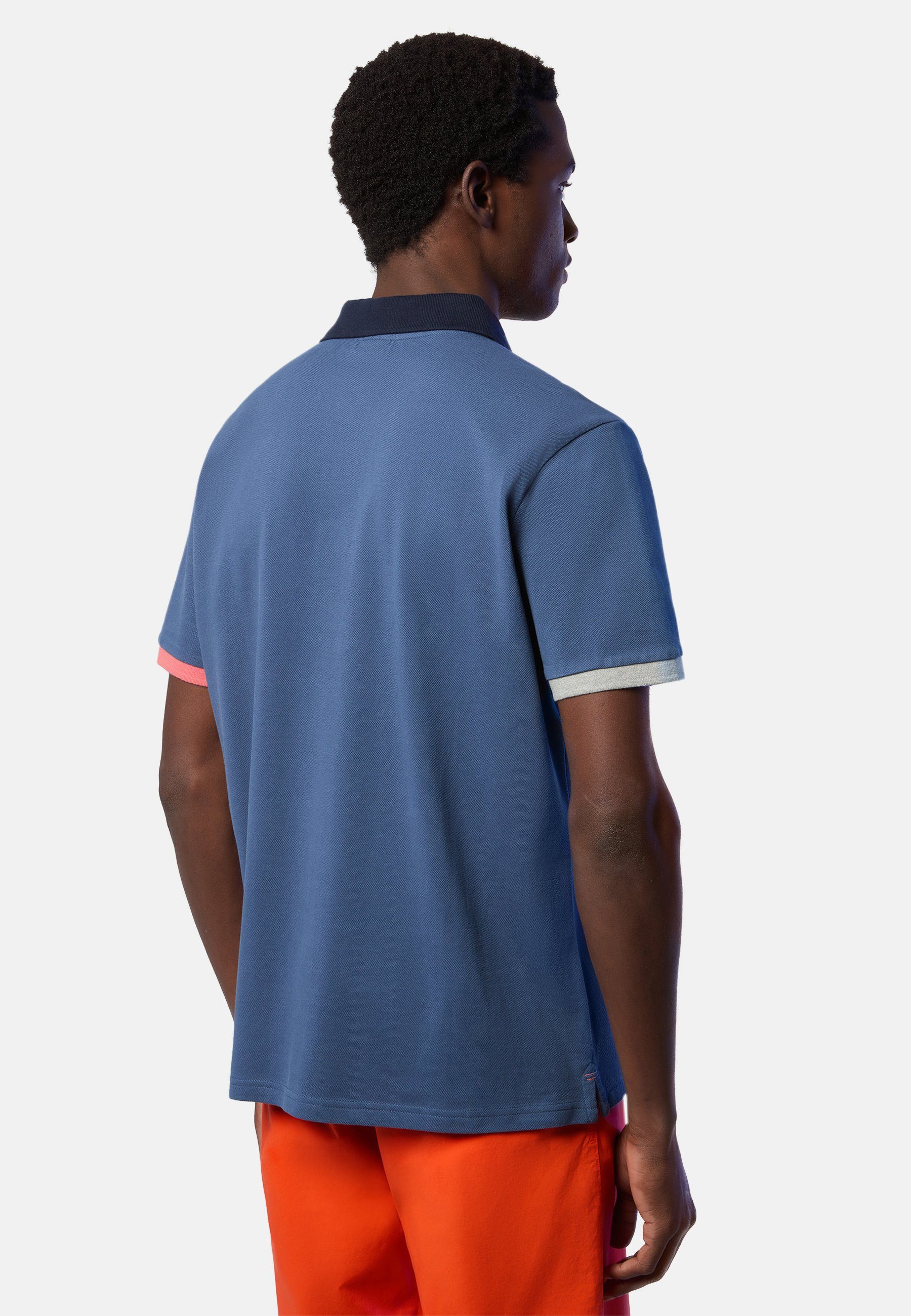 North Sails Poloshirt Poloshirt aus klassischem mit Design BLUE Bio-Baumwolle