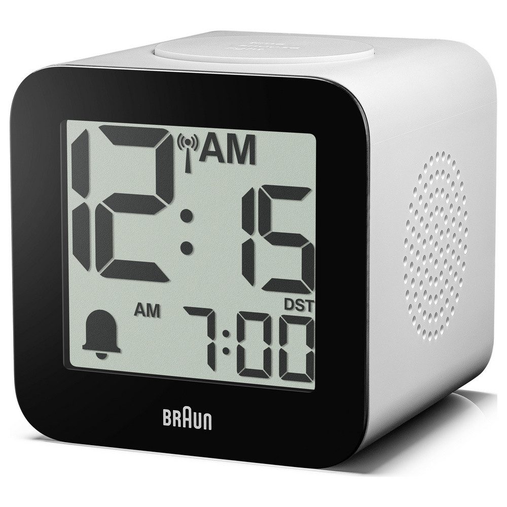 Braun Wecker Braun 60076 Elektronik Wecker Weiß Großes Display – Bild 2 von 5