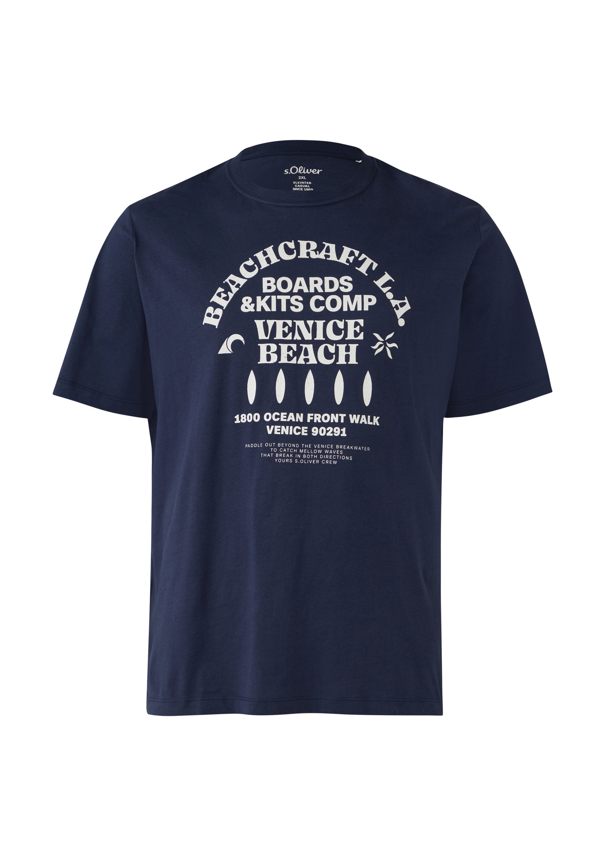 s.Oliver Kurzarmshirt T-Shirt Baumwoll-T-Shirt mit Crewneck günstig online kaufen