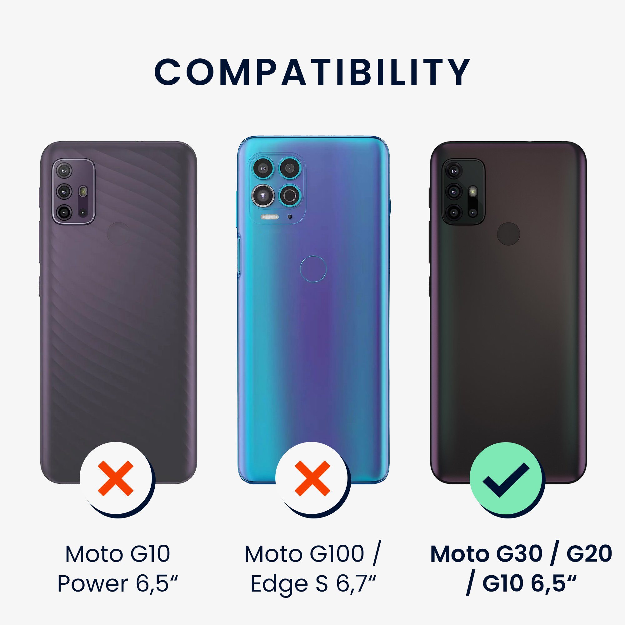 kwmobile Handyhülle Hülle für Motorola Moto G30 / Moto G20 / Moto G10, Hülle Silikon - Soft Handyhülle - Handy Case Cover