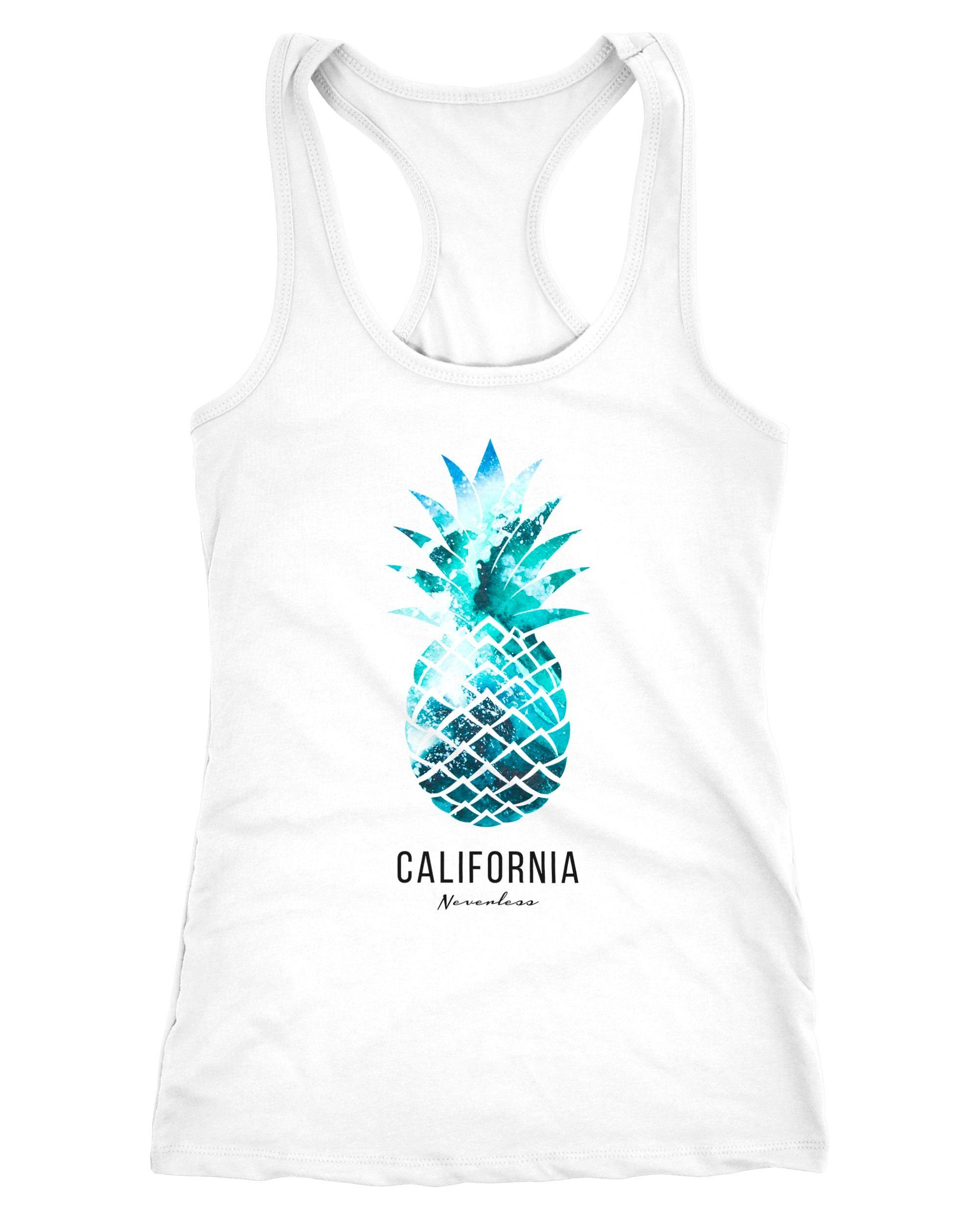 Tanktop Damen Tank-Top Ananas Galaxy Galaxie Wasser Ozean Racerback Neverless®