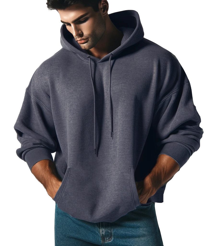 RMK Kapuzenpullover Herren Hoodie Pullover Langarmshirt Oversize mit 2 Tasc günstig online kaufen