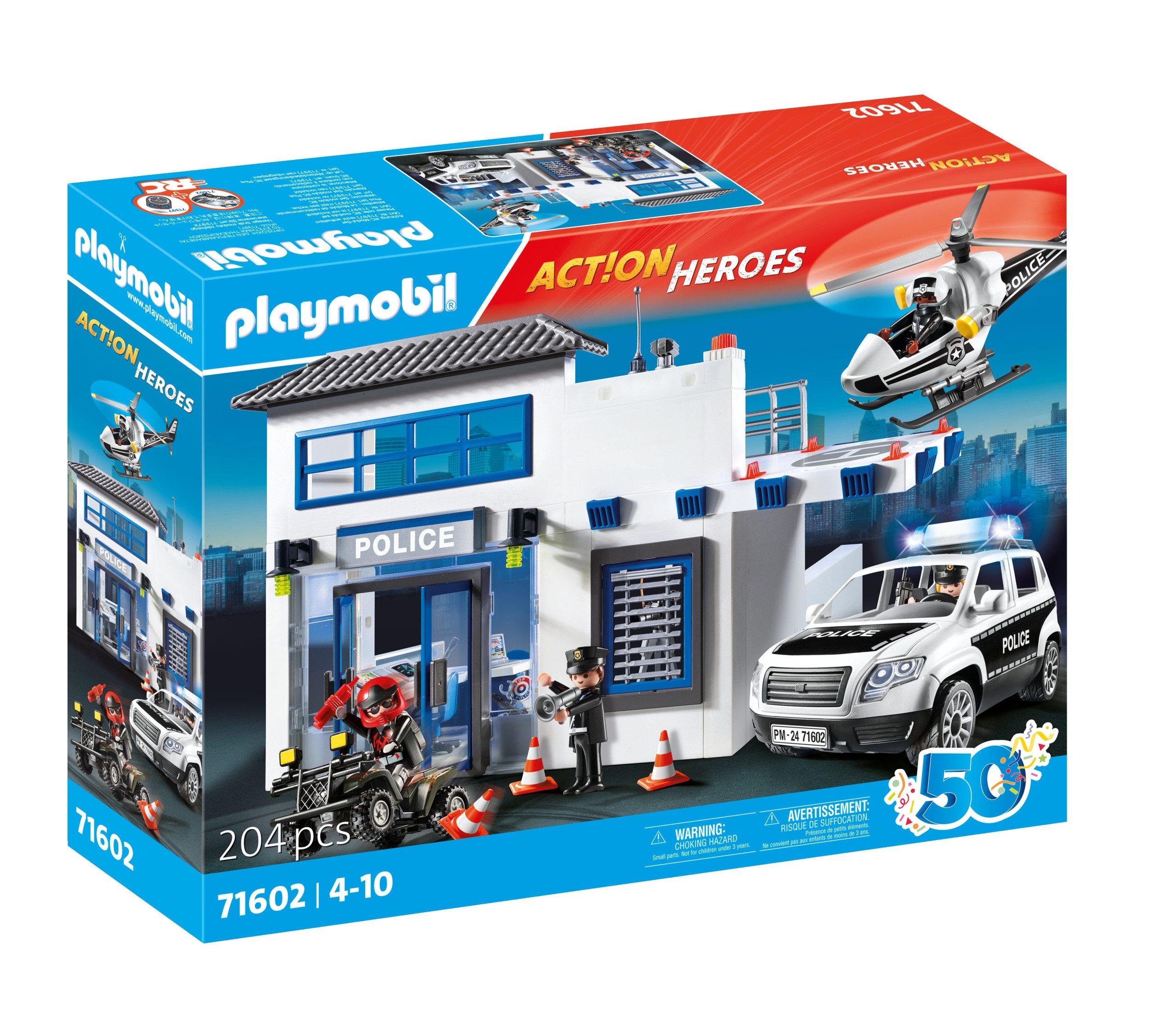 Playmobil® Konstruktions-Spielset, Bausteine, Baukasten, Polizeistation Spielbausteine, (204 St), PM71602, ab 4 Jahren