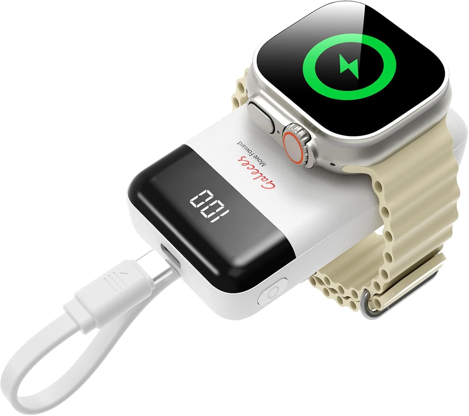 Galeces Mini Powerbank 3000mAh Wireless USB C magnetisch kompakt LED Anzeige Powerbank Mini Powerbank 3000 mAh (5 V), Magnetisch Wireless LED Anzeige USB C kompakt 3000mAh tragbar