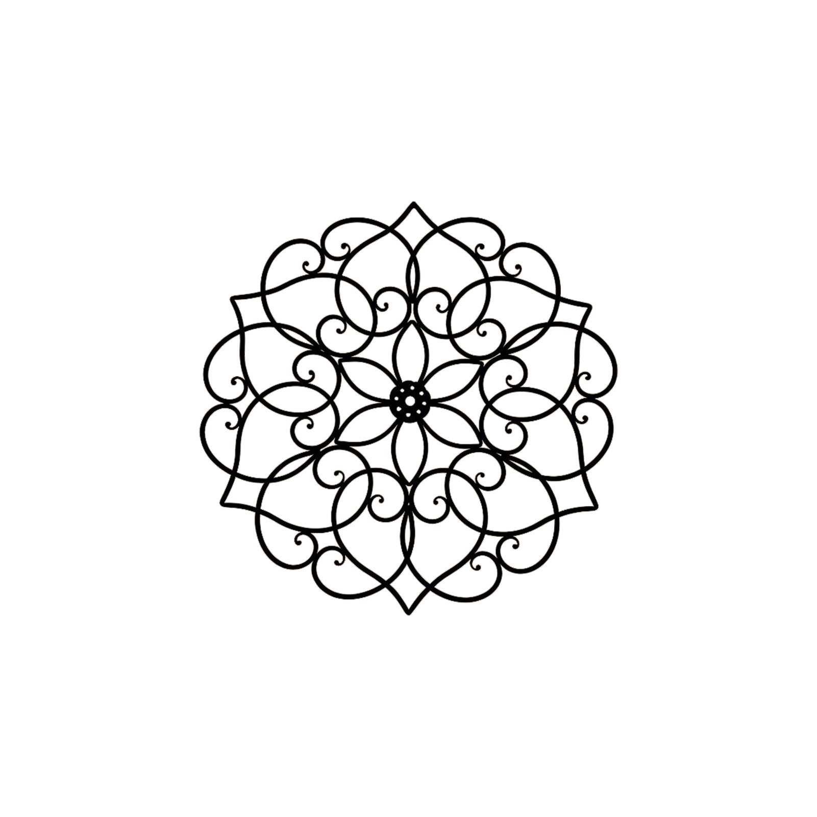 Jumpeak Wanddekoobjekt Mandala Wandkunst,symmetrisches SchnörkelMuster,Bohemian-Stil, Metall, 4 Farben, 53×53cm, Wanddekoration für das Wohnzimmer,Retro