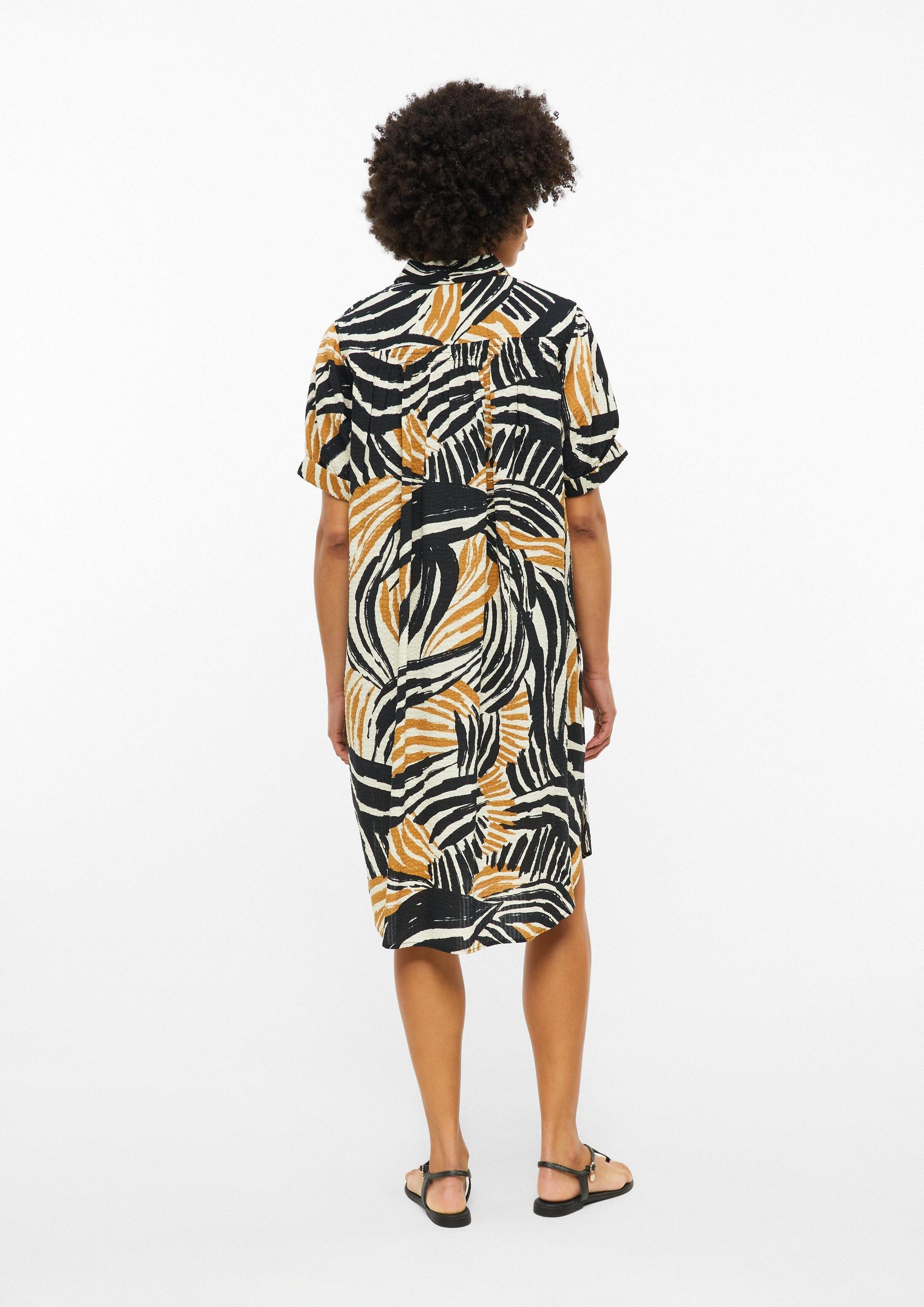 s.Oliver Midikleid Kleid Strukturiertes Hemdblusenkleid