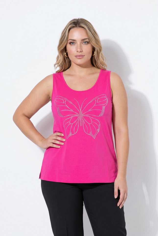 Angel of Style Longtop Top ärmellose A-Linie Glitzer-Schmetterling