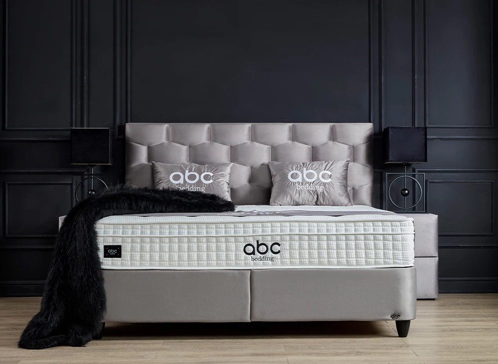 abc bedding Boxspringbett PALERMO Grau Samt günstig online kaufen