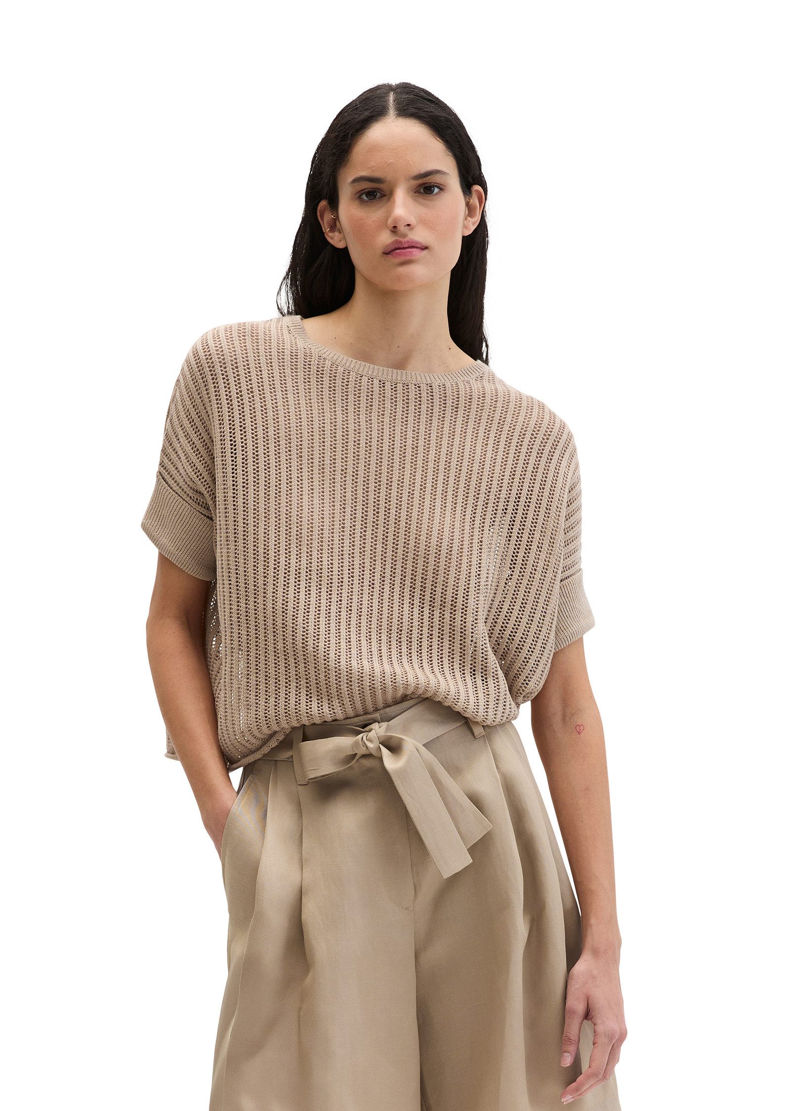 Marc O'Polo Strickpullover aus Organic Cotton-Leinen-Mix