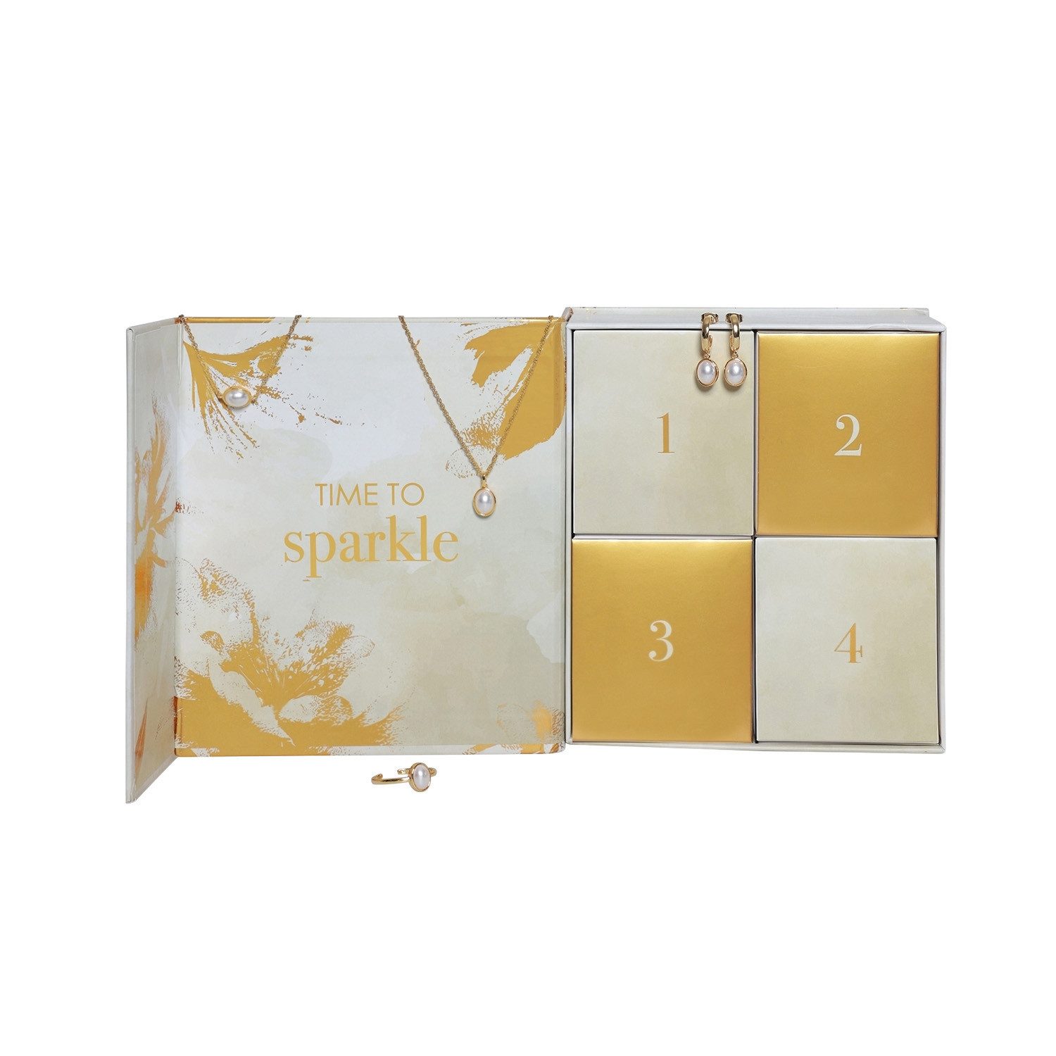 Heideman Schmuck-Adventskalender Heideman Schmuck Geschenkbox – Perle (25-tlg), Schmuckset mehrteilig Schmuck für Frauen - 4 Schmuckstücke