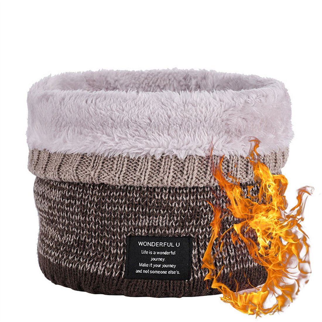 DÖRÖY Modeschal Unisex Farbverlauf warm gepolstert Schal, Winter Wolle Hals Abdeckung khaki | Modeschals