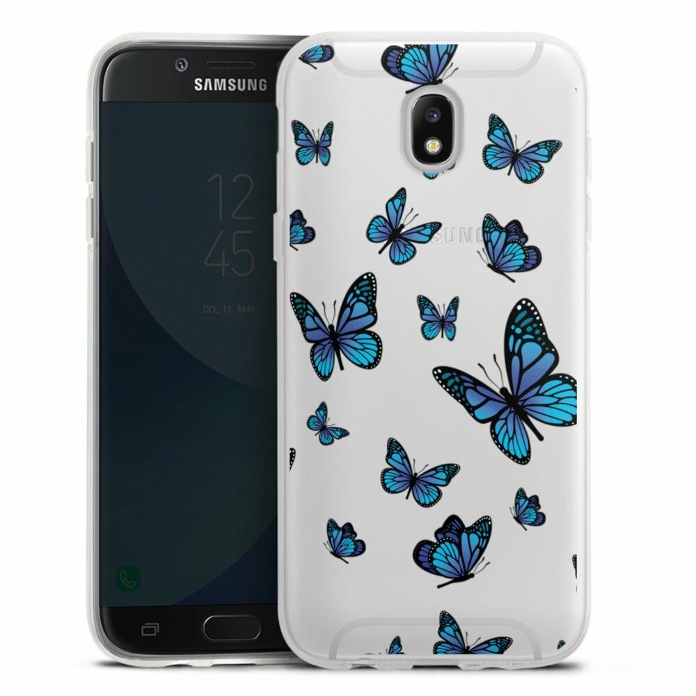 DeinDesign Handyhülle Schmetterling Muster transparent Butterfly Pattern  Transparent, Samsung Galaxy J5 (2017) Silikon Hülle Bumper Case Handy  Schutzhülle