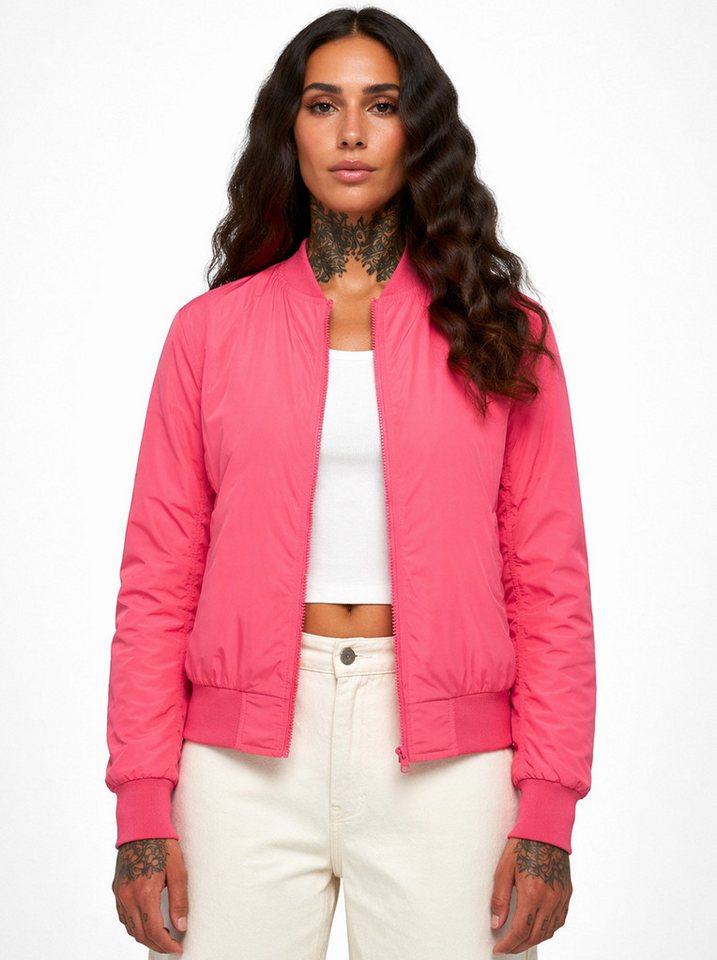urbandreamz Bomberjacke Damen leichte Bomberjacke Jacke Sommer Frühling Übergangsjacke Seitentaschen, wasserabweisend, waffelartige seitliche Einsätze