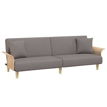 vidaXL Sofa Schlafsofa mit Armlehnen Taupe Stoff Schlafcouch Couch Sofa