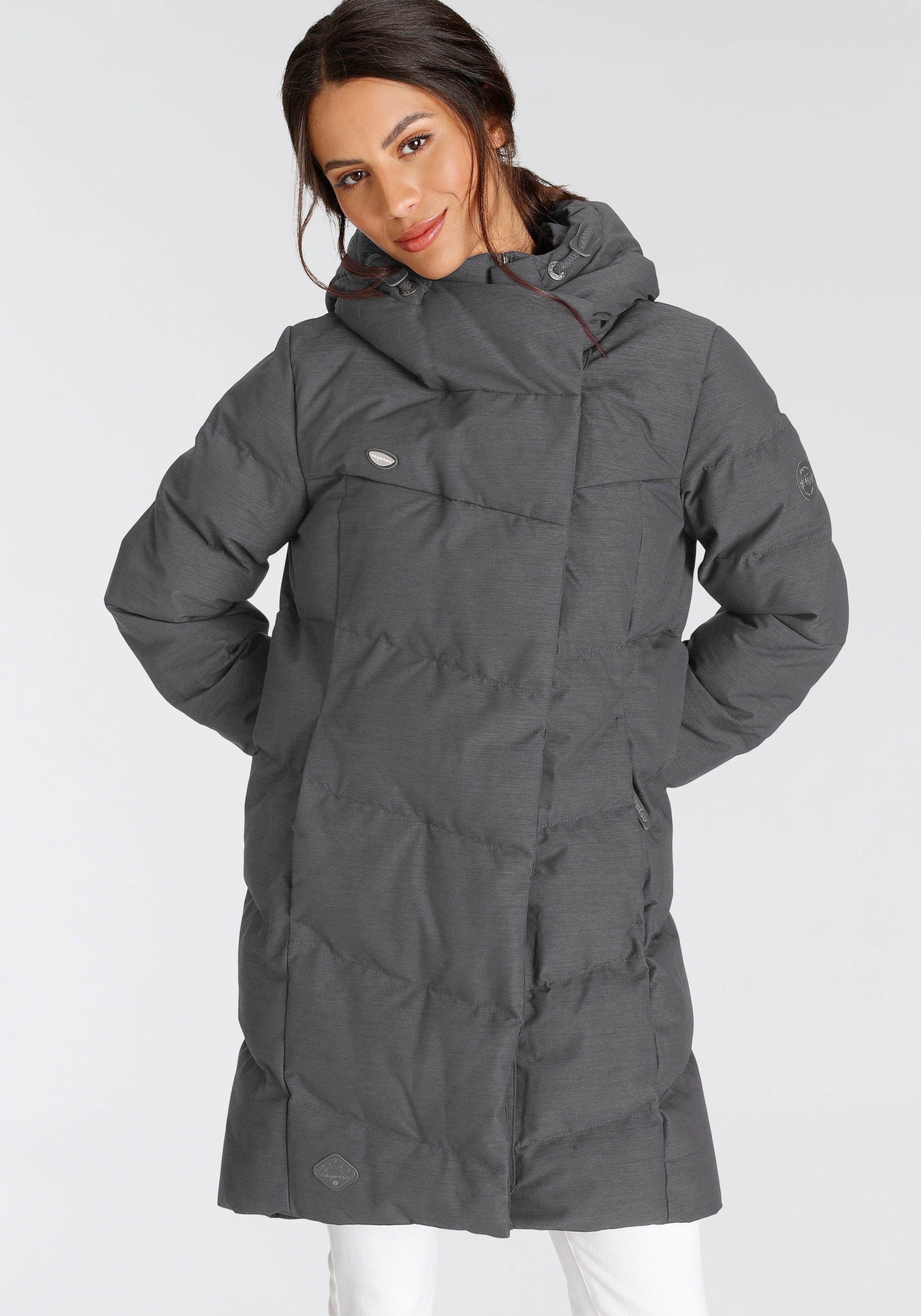 Kapuze Steppjacke Ragwear gesteppter stylischer, mit Winterparka GREY PAVLINNA O