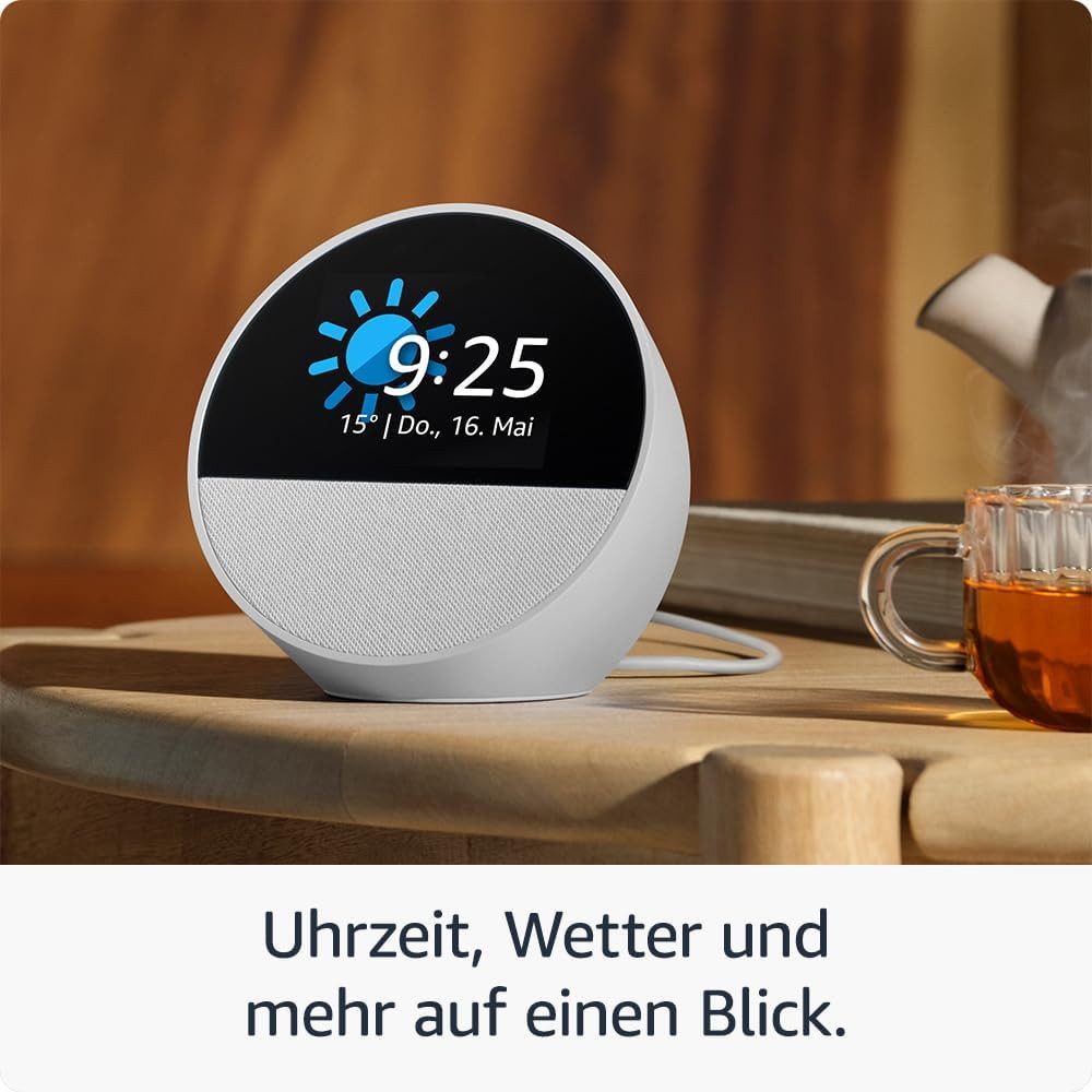 Amazon Echo Spot (Neueste Generation) smarter Wecker mit sattem Klang Lautsprecher (WLAN (WiFi), Alexa Sprachsteuerung, Smart Home Hub)