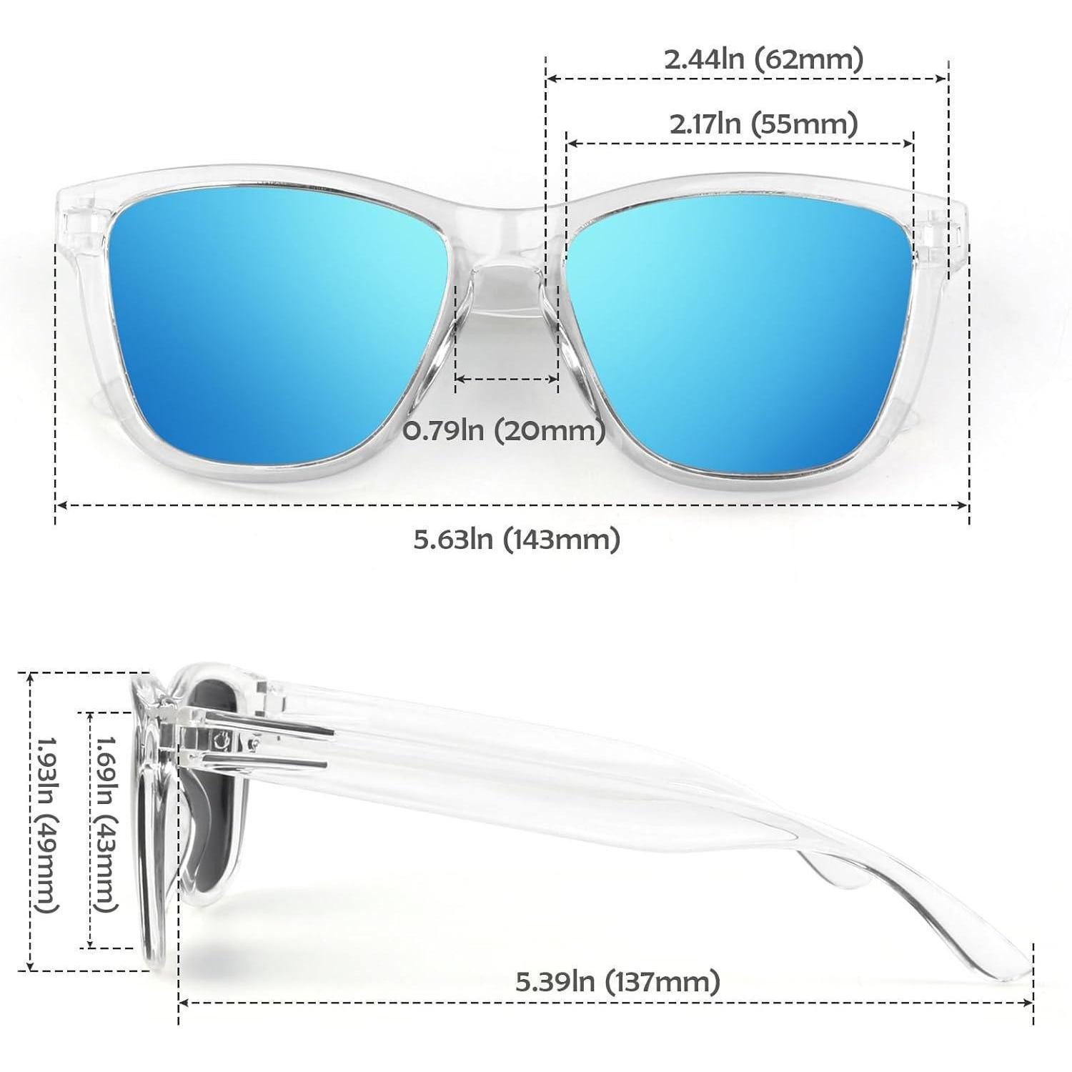 LuxusKollektion Retrosonnenbrille Sonnenbrille Polarisiert UV400 Herren Damen 1 Klarer Blau Verspiegelt (1-St) – Bild 5 von 5