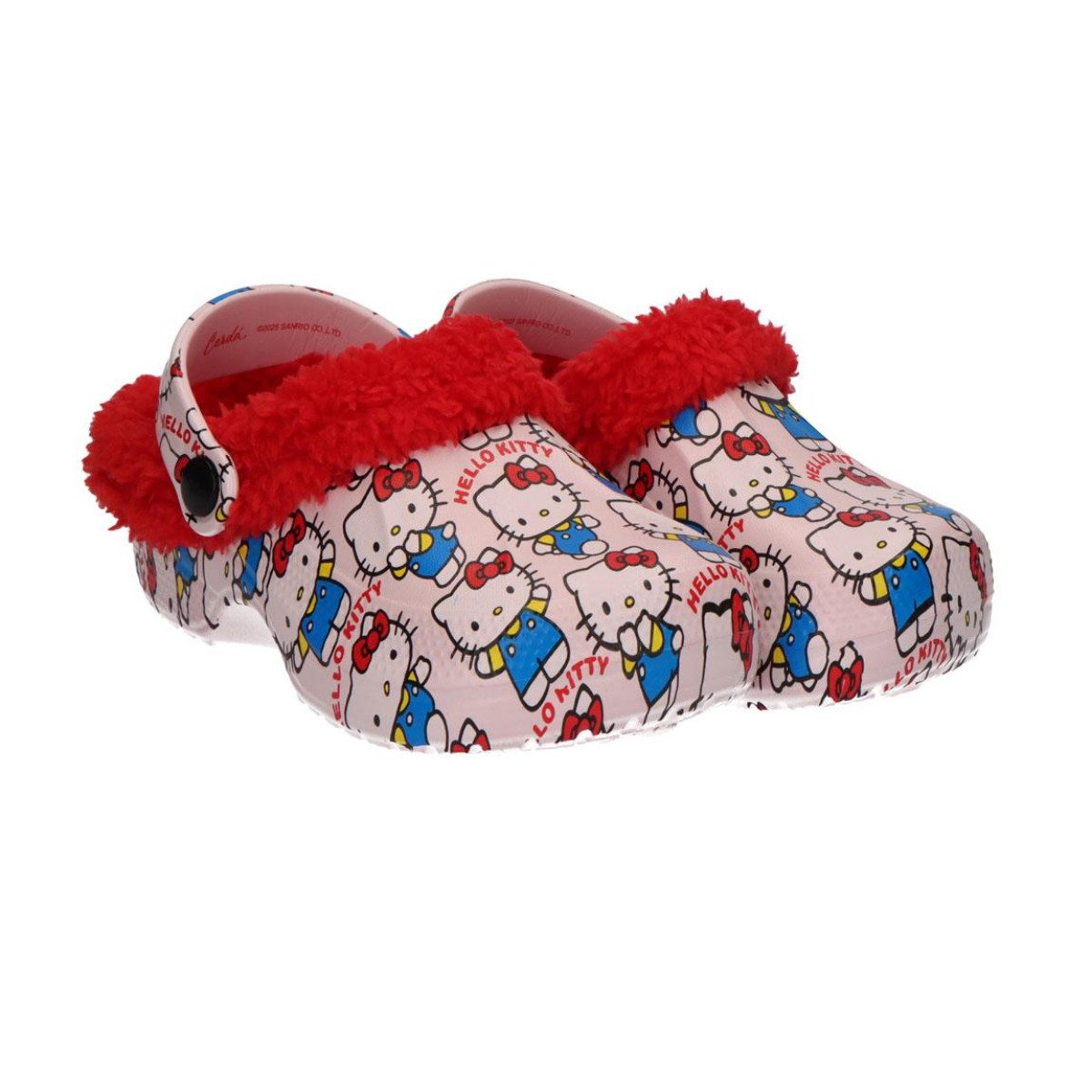 Hello Kitty Clogs Kinder – Hausschuhe mit Fleece, Indoor Slipper, warm Clog