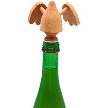 Dekohelden24 Flaschenverschluss Flaschenverschluss mit Gummiring als Ente, in natur, Maße ca. L/B/H 7