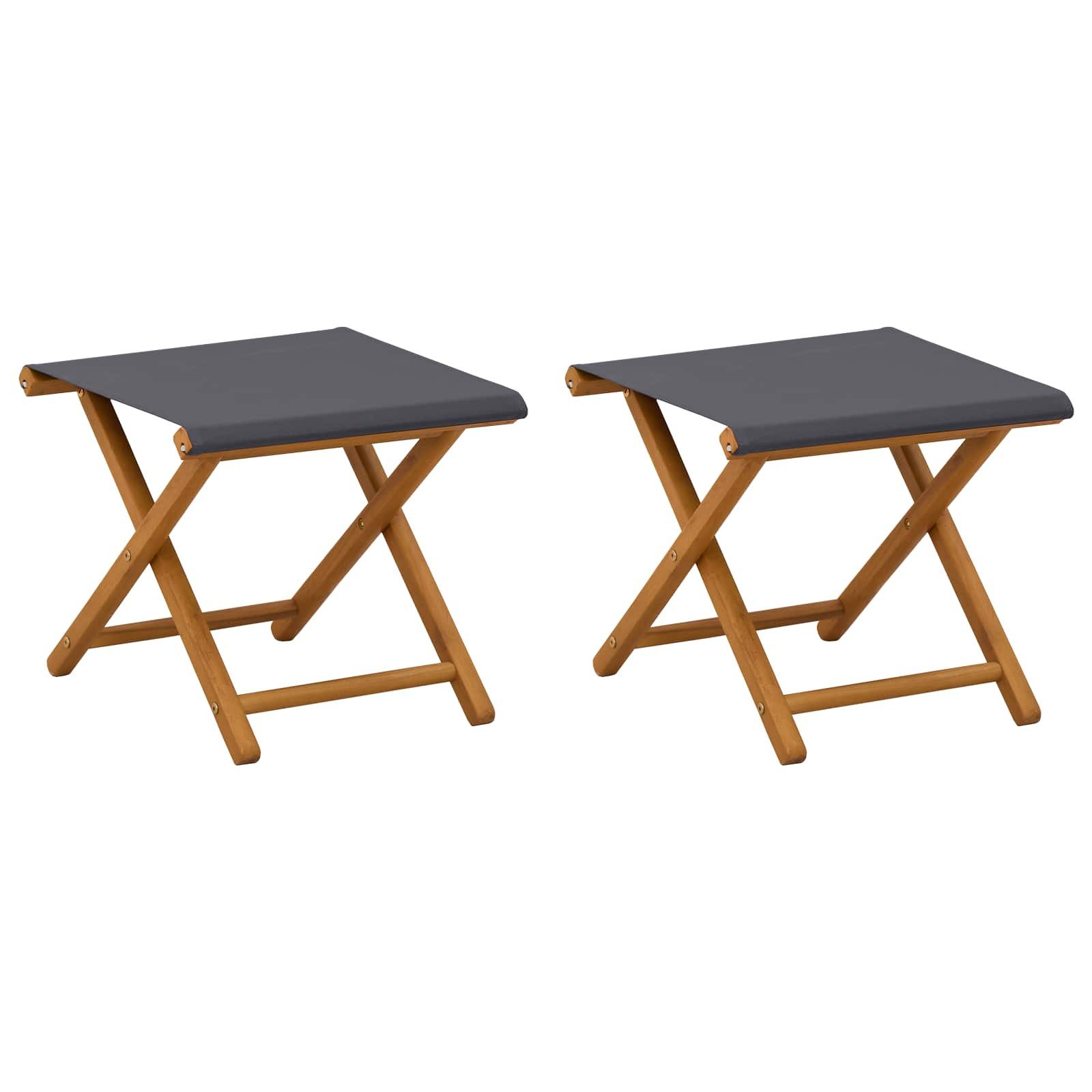 vidaXL Gartenliege Liegestuhl 2 pcs Massives Eukalyptus Holz Grau, 2 St.