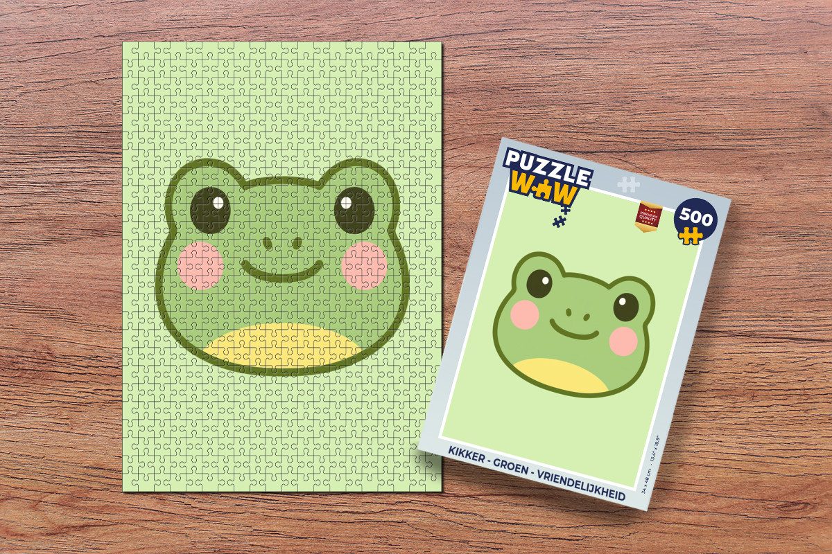 MuchoWow Puzzle Frosch - Grün - Freundlichkeit, 500 Puzzleteile, Foto-Puzzle, Bilderrätsel, Puzzlespiele, Spielzeug