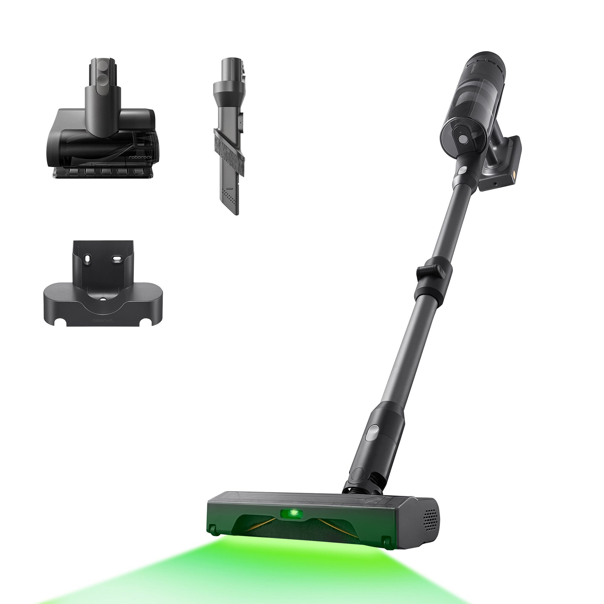 Roborock Akku-Handstaubsauger H60 Series Handstaubsauger, Akku-Staubsauger, Anti-Tangle Bürste, 500 W, 80 Min Laufzeit, 90° flexibles Saugrohr, LED, Anti-Tangle-Bürste für Teppiche